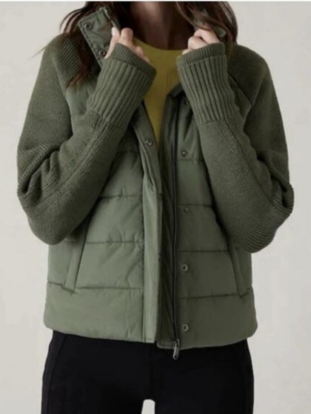 Athleta Incline Hybrid Jacket Size XXS Deep Fern EUC